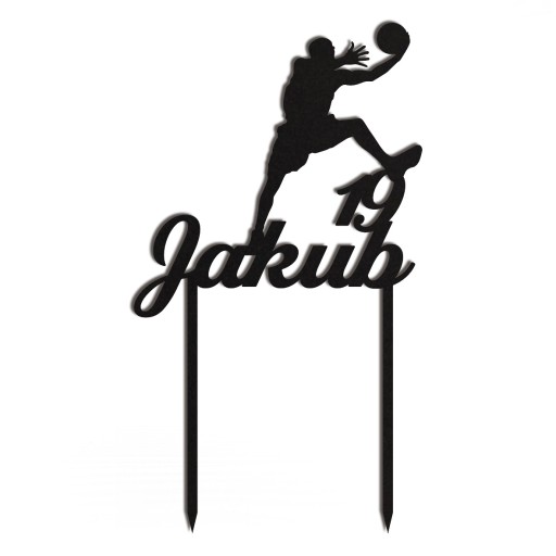 čierny basketbalový topper 3 číslo dekorácia mena
