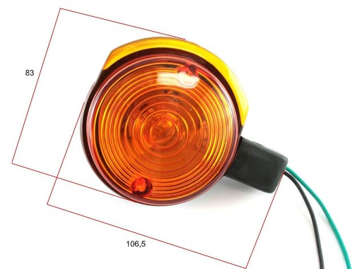 LAMPA SIMSON MZ kruhové smerové svetlo, ORANŽOVÉ tienidlo, predné alebo zadné