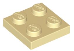 LEGO 2X2 BÉŽOVÝ PIESKOVÝ TANIER Č. 3022 - 4 KS
