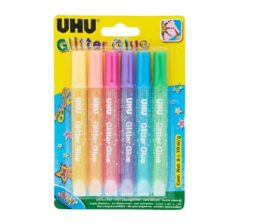 UHU GLITTER 6 FAREB X 10ML LESKL