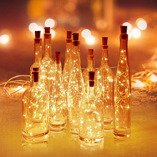viečko na fľašu LED GARLAND ZÁHRADNÉ LAMPY viečko na fľašu ZLATÉ