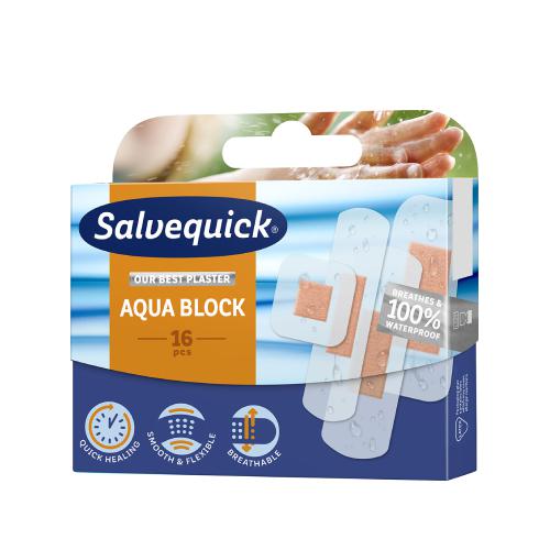 Vodotesné náplasti Salvequick Aqua Block, 16 kusov