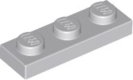 LEGO tanier 1x3 svetlosivá LBG 4211429 3623 - 12ks
