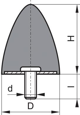 Parabolický izolátor vibrácií GP DP 20x24 M6x18