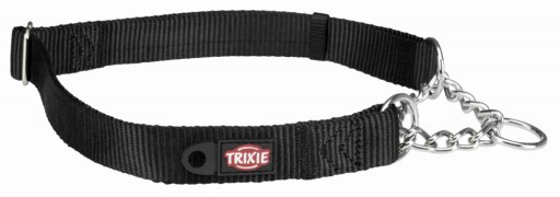 Trixie PREMIUM pinčový obojok pre psov S-M čierny