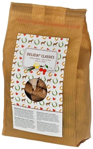 Delizia Classic konské maškrty, vanilka/čerešňa, 1 kg, Kerbl