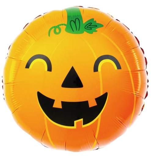 HALLOWEEN FÓLIOVÝ BALÓN okrúhly HAPPY TEKVICA 45cm FÓLIOVÉ BALÓNY
