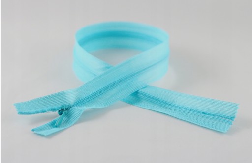 Zips, SAMOSTATNÝ Zips, KRYTÁ ČIPKA 50cm SV.TYRKYSOVÁ