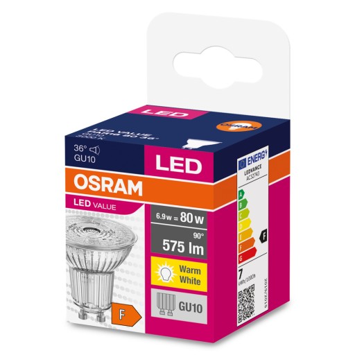 OSRAM HALOGEN GU10 LED žiarovka 6,9W 80W 3000K
