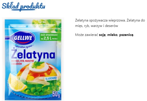 GELLWE ŽELATÍNA 50 g