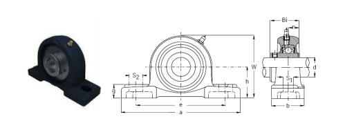 UCP204 Samonaklápacie ložisko v puzdre UCP 20 mm