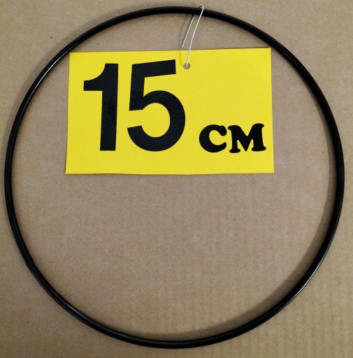 Hrubá 5 mm drôtená makramé obruč ČIERNA 15 cm