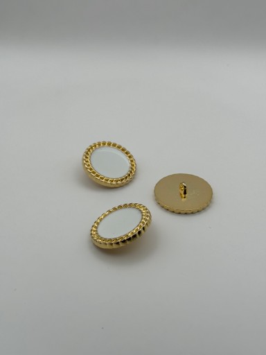 Okrúhly kovový gombík, zlato-biely, stred 27mm
