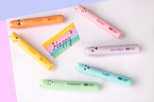 Mini zvýrazňovače 6 pastelových farieb HAPPY COLOR