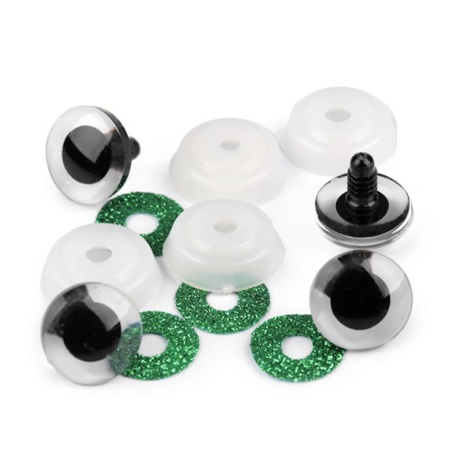 GLITTER GREEN MASCOT EYES 20mm