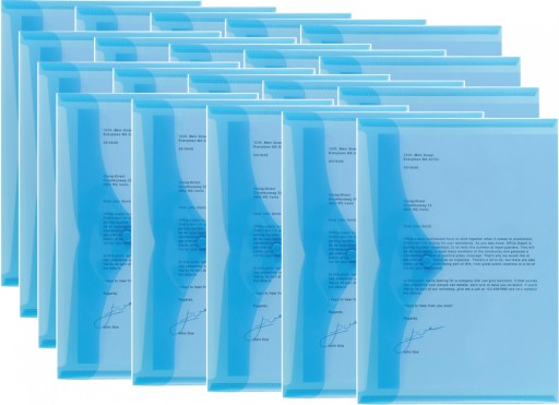 Zložka na obálky A4 so zapínaním na patent, modrá x5