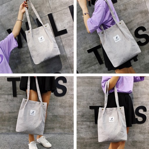 ŠEDÁ manšestrová taška, Capacious Shopper, A4