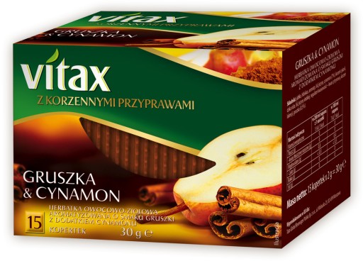 Ovocný a bylinkový čaj Vitax s hruškou a škoricou