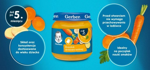 Gerber Zupka Slepačí a hovädzí vývar 5 mesiacov 125g