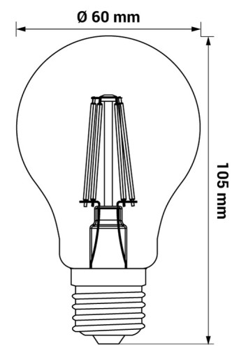 DEKORATÍVNA ŽIAROVKA E27 7W 808LM 3K SKLENÁ LED-POL.