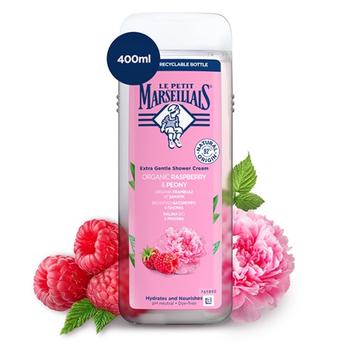 LE PETIT MARSEILLAIS Krémový sprchový gél Malina a pivónia 400ml