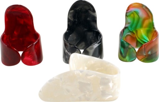 Pazúriky na prsty a palec pre gitaru Sada 4 kusov Harley Benton Fingerpick Set