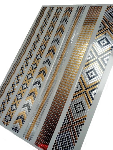 UMÝVAJÚCE METALICKÉ NÁramky na tetovanie Gold Tattoos Sheet TM238