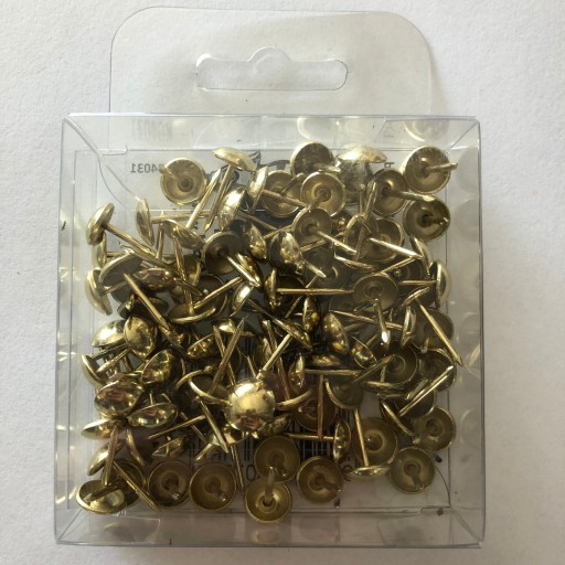GOMBÍKY ČALÚNNE zlaté špendlíky 9,5 mm - 100 ks