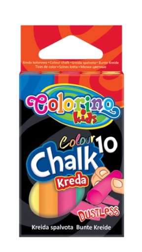 Farebná školská krieda, 10 kusov COLORINO, bezprašná