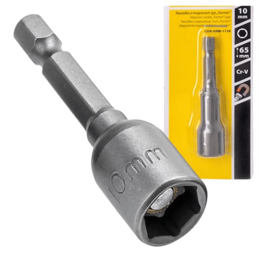 FARMÁRSKA ZÁSUVKA 10 mm. SKRUTKOVACÍ KĽÚČ 1/4 MAGNET