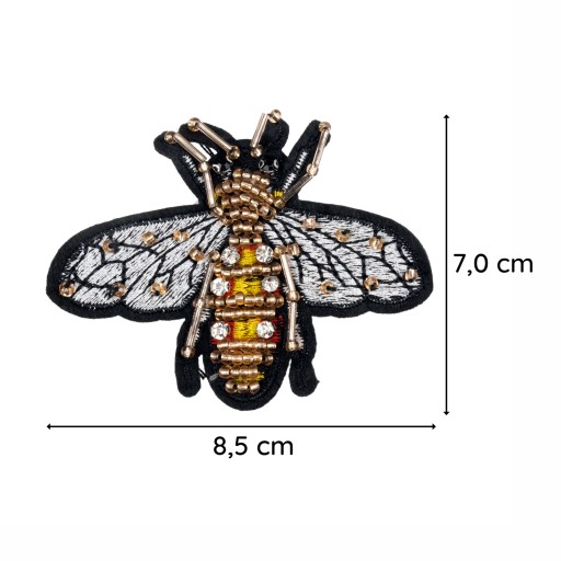 PATCH Bee Insect so zirkónmi, vyšívané