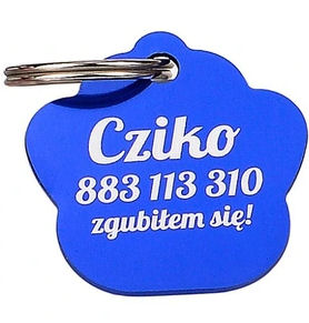 KOVOVÝ ID štítok, GRAVENÁ labka