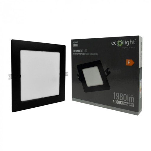 Plafon LED stropné svietidlo pod omietku Square Black 18W 22x22cm