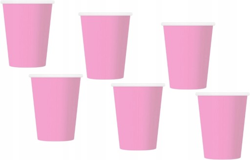 Hrnčeky, papierový pohár 220 ml, 6 ks, ružové ročné narodeniny, poháre na krst