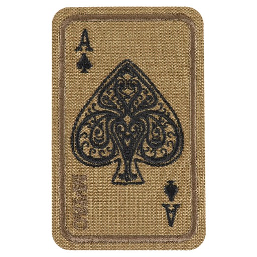 VYŠÍVANÉ ACE OF SPADES KARTA ACE OF SPADES M-TAC COYOTE VELCRO NÁŠIVKA