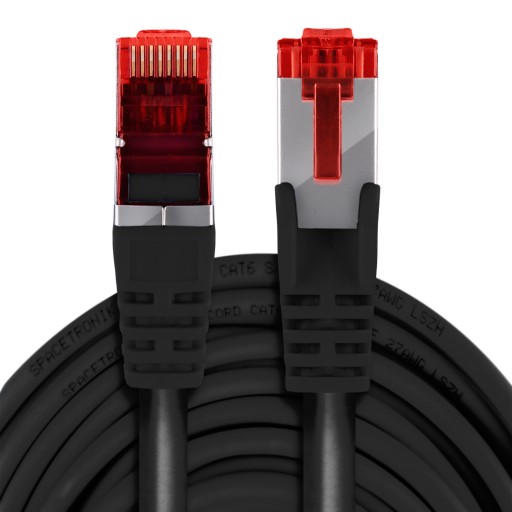 RJ45 CAT 6 S/FTP kábel AWG27 LSZH čierny 0,25 m