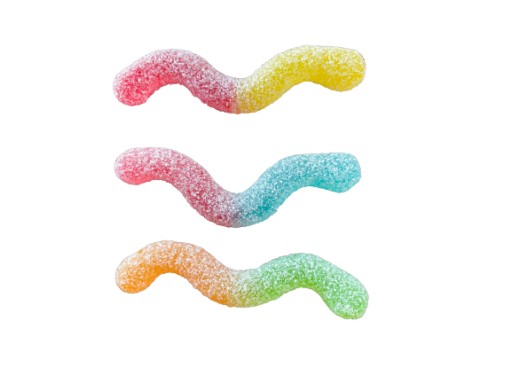 WORMS Sour Glowworms želé fazuľa Trolli bez lepku a laktózy 100g