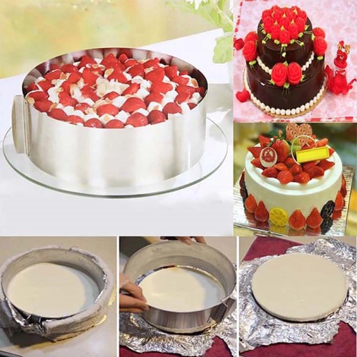 RING BAND TORTA RÁM TORTA DAŽĎ NASTAVITEĽNÁ FORMA SCHÉMA 16-30 V8cm