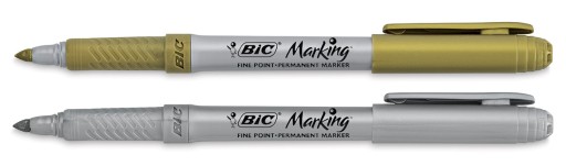 BIC PERMANENTNÝ ZNAČOVAČ METALICKÝ ZLATÝ A STRIEBORNÝ X2
