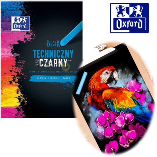 A4 OXFORD TECHNICAL BLOCK 10 listov ČIERNA 210g