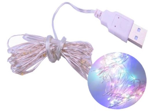 LED OSVETLENIE DEKORÁCIA DEKORÁCIA DEKORÁCIA DOVOLENÁ CLOR USB 50 LED 5 M