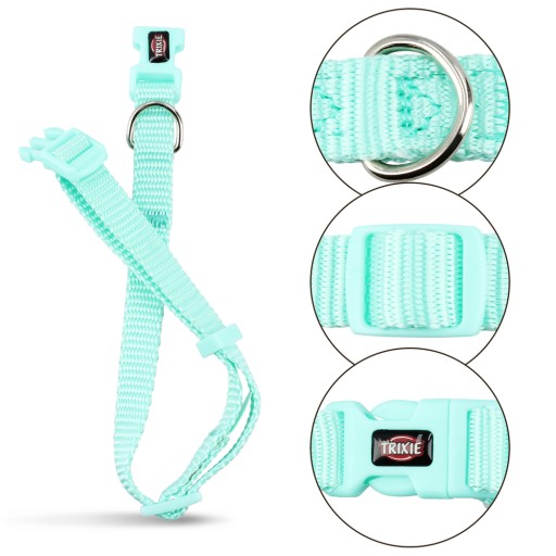 Prémiový obojok, pes, mint, XS–S: 22–35 cm/10 mm