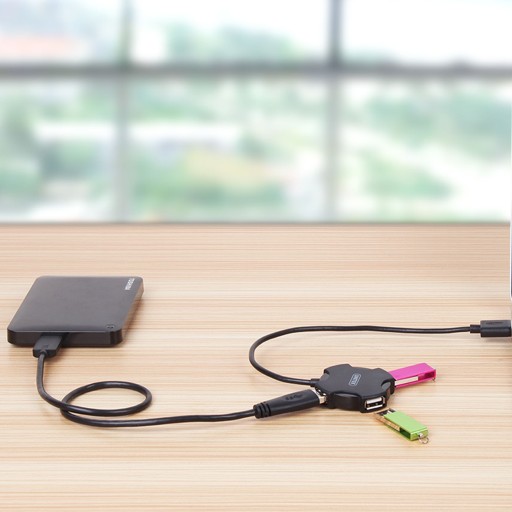 Unitek Y-2178 čierny USB hub pre 4x USB 2.0, malý, Plug&Play