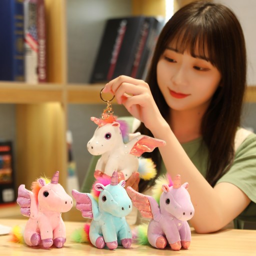 Roztomilý jednorožec plyšový maskot 14 CM kľúčenka