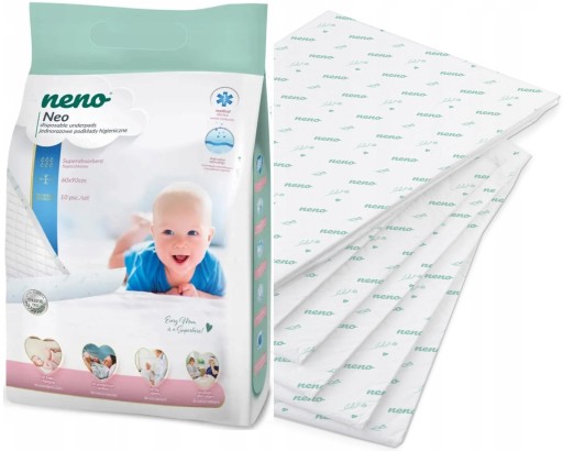 NENO JEDNORÁZOVÉ HYGIENICKÉ PODLOŽKY 60x90 10 ks