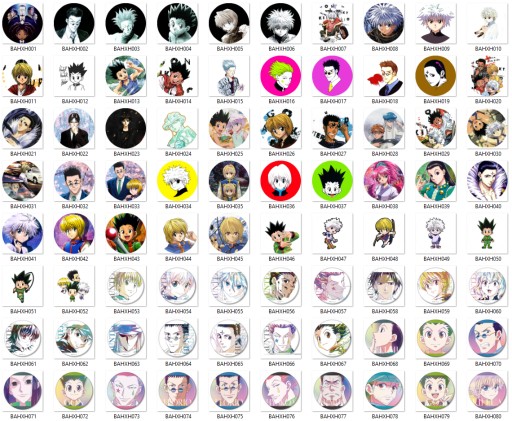 Špendlíky Manga Anime Hunter x Hunter VEĽKÝ VÝBER