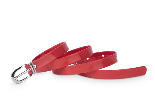 Klasický dámsky opasok, koralovo lakovaný, 1,5 cm