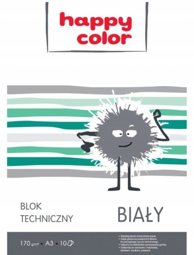 HAPPY FARBA BIELY PAPIEROVÝ BLOK A3 TECHNICKÝ BLOK