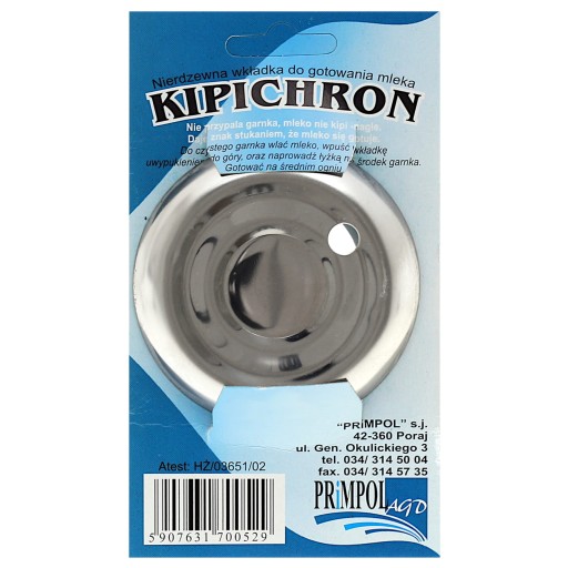 Kipichron, vložka na varenie mlieka, strieborná