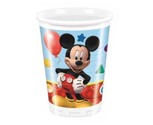 Hravé Mickey plastové poháre, 200 ml, 8 ks.